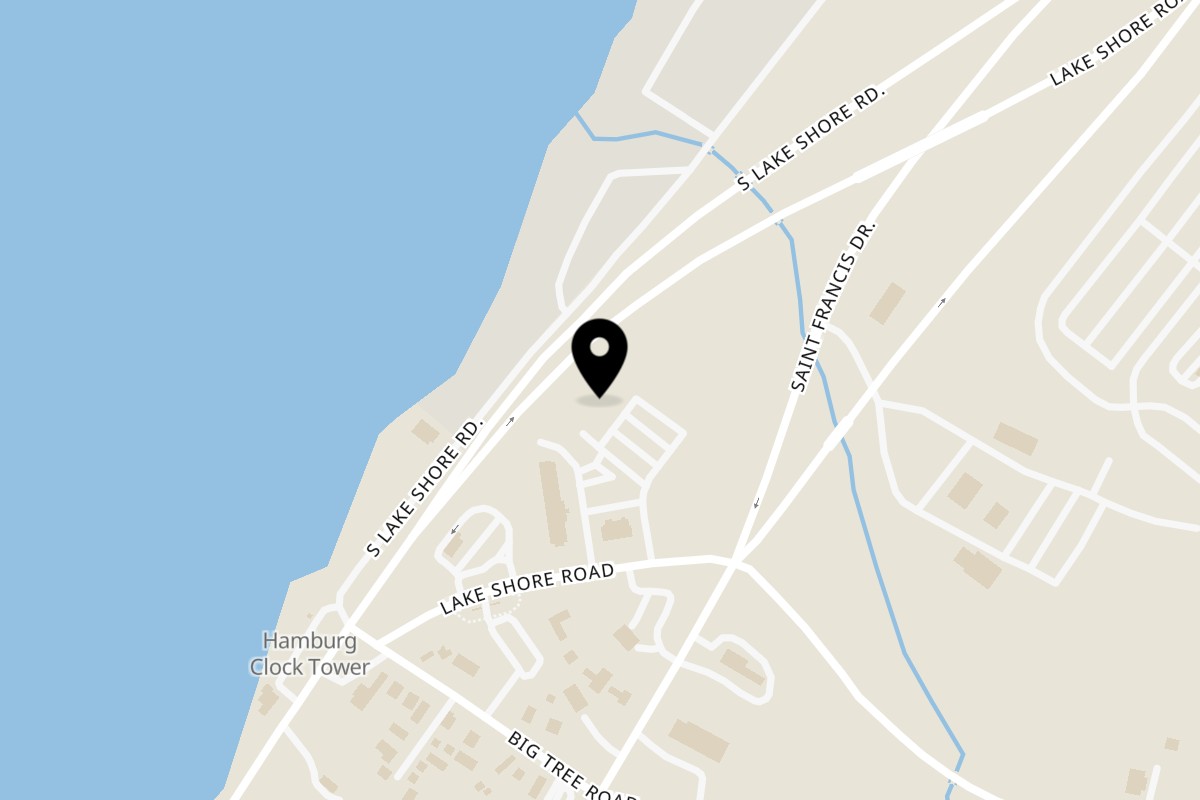 Map showing the location of Johnson's Landing on 4040 Lake Shore Rd in Hamburg